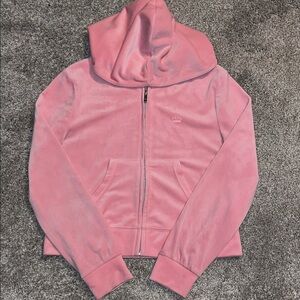 Juicy Couture Blush Velour Zip-Up Hoodie